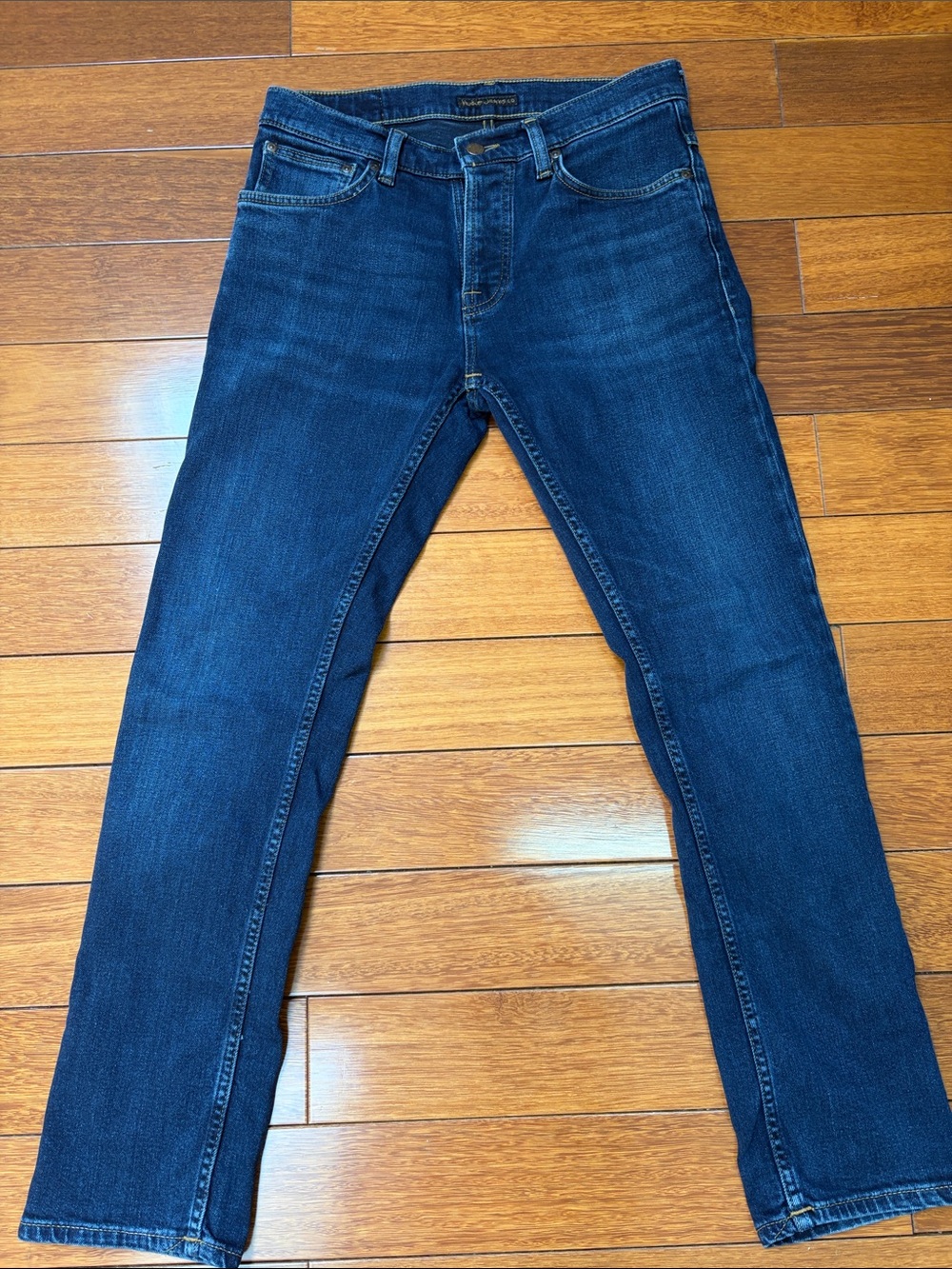 Nudie Jeans Grim Tim Slim Straight Indigo Blue Denim - New Ink